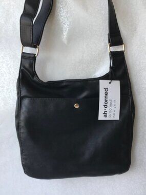 ahdorned messenger  Crossbody bag Black  vegan leather
